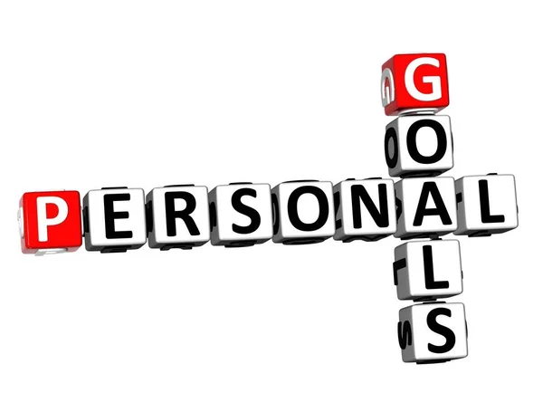 Rendering Crossword Personal Goals White Background — Stock Photo, Image