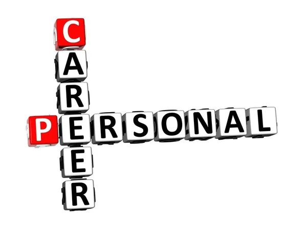 Rendering Crossword Personal Career White Background — Stock Photo, Image