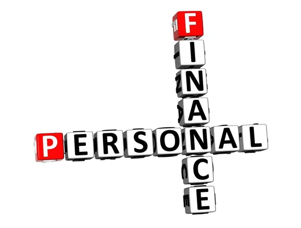 Rendering Crossword Personal Finance White Background — Stock Photo, Image