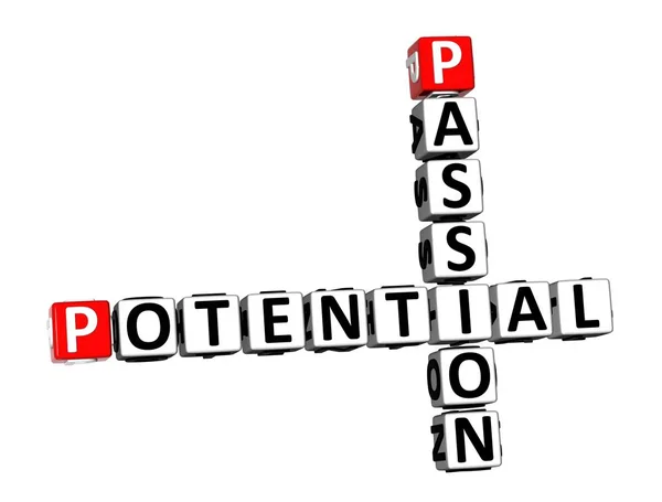 Rendering Crossword Passion Potential Text White Background — Stock Photo, Image