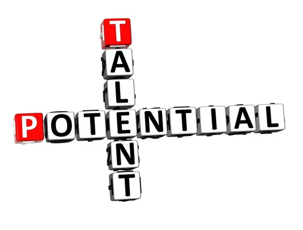 Rendering Crossword Talent Potensiell Tekst Hvit Bakgrunn – stockfoto