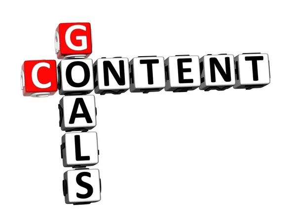 Rendering Crossword Goals Content White Background — Stock Photo, Image