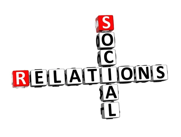 Vykreslování Křížovky Společenských Vztahů Slovo Nad Bílým Pozadím — Stock fotografie