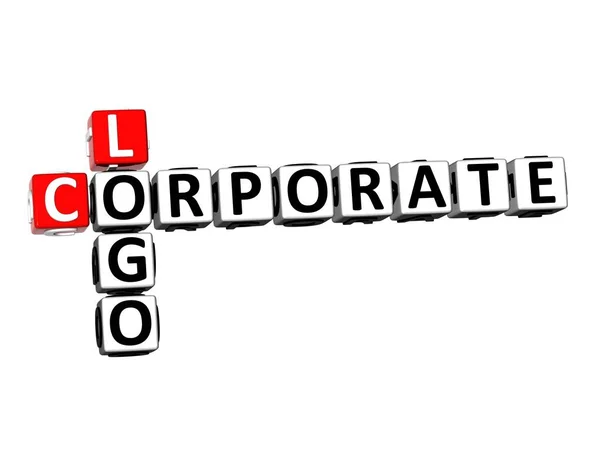 Renderização Crossword Logotipo Palavra Corporativa Sobre Fundo Branco — Fotografia de Stock
