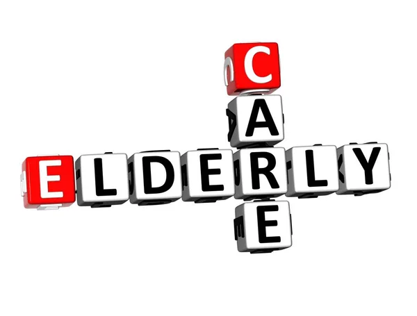 Rendering Crossword Elderly Care Word White Background — Stok Foto