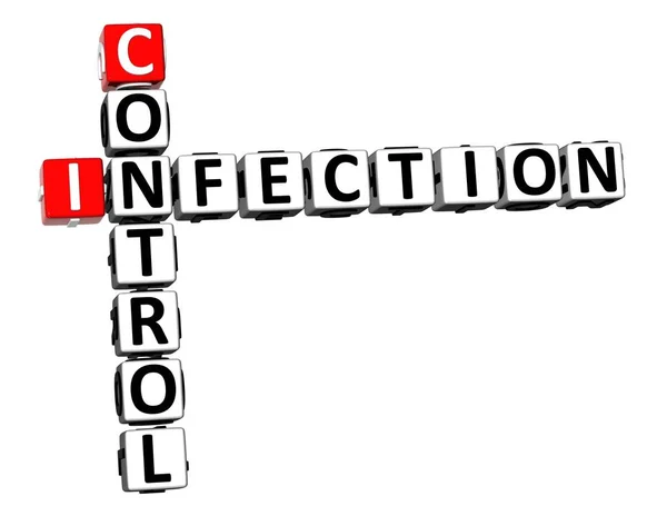 Rendering Crossword Control Infection Word White Background — Stock Photo, Image