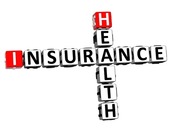 Rendering Crossword Health Insurance Word White Background — Stock Photo, Image