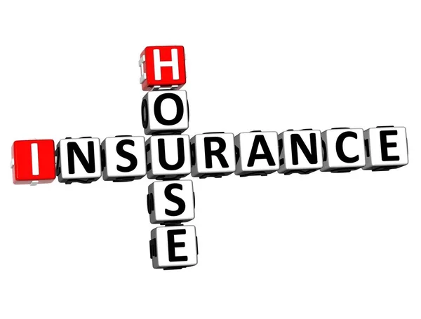Rendering Crossword House Insurance Word White Background — Stock Photo, Image