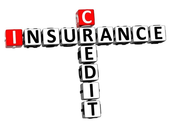 Rendering Crossword Credit Insurance Word White Background — Stock Photo, Image