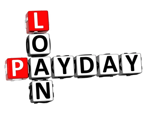 Rendering Crossword Payday Loan Word White Background — Stock Photo, Image