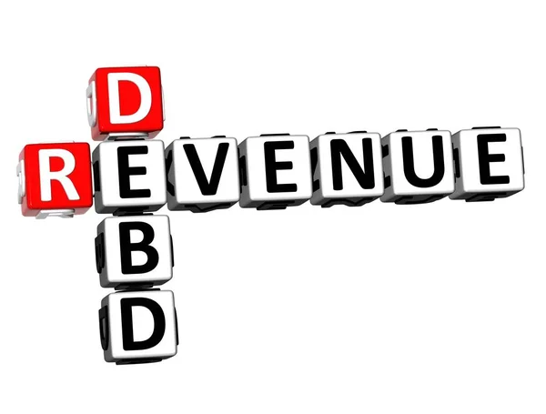 Rendering Crossword Revenue Debd Word White Background — Stock Photo, Image