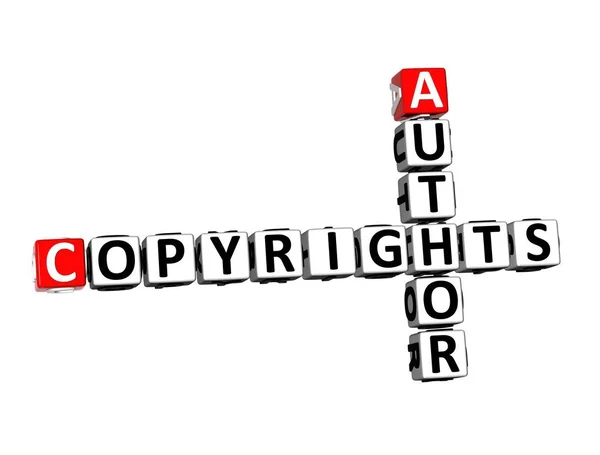 Rendering Crossword Copyrights Author Word White Background — Stock Photo, Image