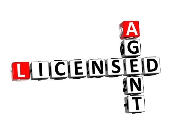 Rendering Crossword Licensed Agent Word White Background — Stock Photo, Image