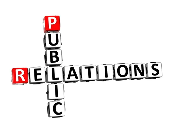 Rendering Crossword Public Relations Word White Background — Stock Photo, Image