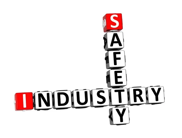 Рендеринг Crossword Industry Safety White Background — стоковое фото