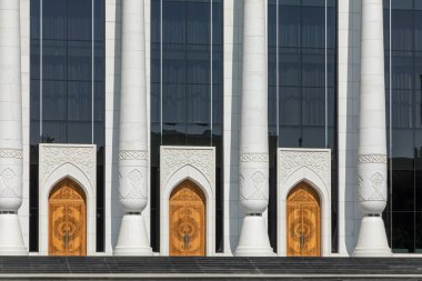 Taşkent, Özbekistan - 22 Ağustos 2018: Modern Kongre Salonu, Taşkent, Özbekistan, Orta Asya convention center