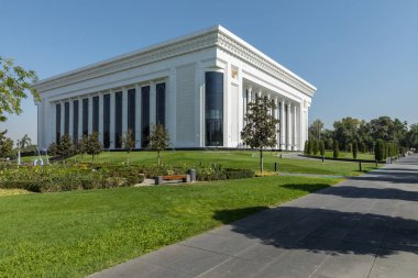 Taşkent, Özbekistan - 22 Ağustos 2018: Modern Kongre Salonu, Taşkent, Özbekistan, Orta Asya convention center