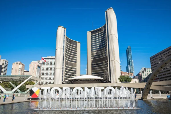 Toronto Canada Septembre 2018 Vue Toronto Panneau Sur Nathan Phillips — Photo