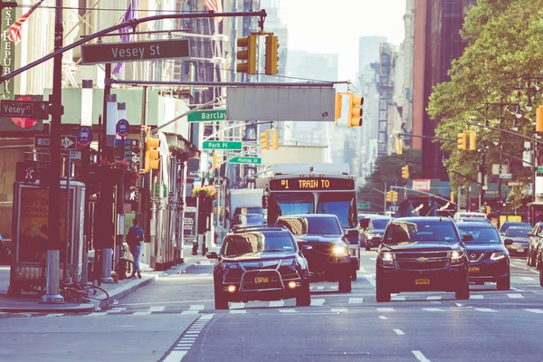Нью Йорк Сентября 2018 Года Уличная Дорога Нью Йорк Манхэттене — стоковое фото