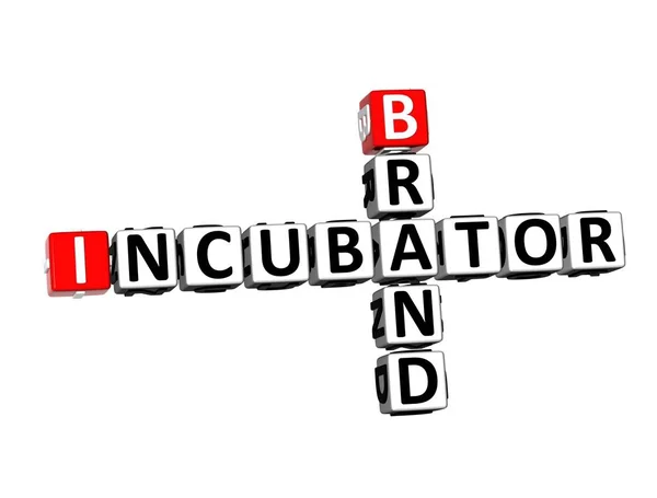 Rendering Crossword Incubator Brand White Background — Stock Photo, Image