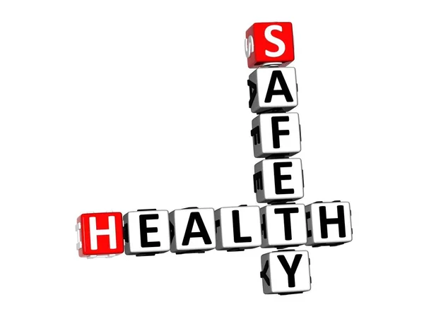 Rendering Crossword Safety Health White Background — Stock Photo, Image