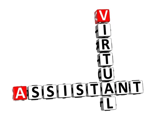 Rendering Kruiswoordraadsel Virtuele Assistent Witte Achtergrond — Stockfoto