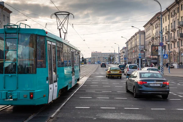 Minsk Belarus Setembro 2018 Vista Antigo Centro Histórico Minsk Bielorrússia — Fotografia de Stock