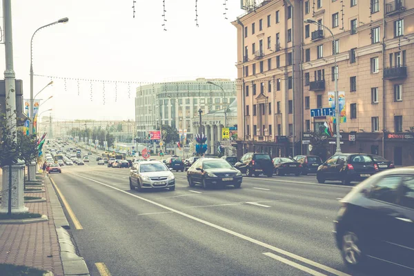 Minsk Bélaro Septiembre 2018 Vista Del Centro Histórico Minsk Bielorrusia — Foto de Stock