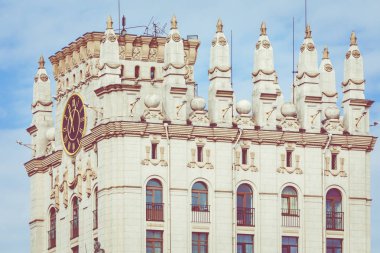 Minsk Gates ayrıntılı görünümünü. Sovyet miras. Ünlü dönüm noktası. İstasyon Meydanı. Minsk. Belarus.