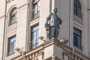 Minsk Gates ayrıntılı görünümünü. Sovyet miras. Ünlü dönüm noktası. İstasyon Meydanı. Minsk. Belarus.