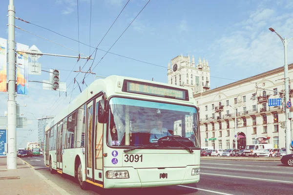 Minsk Wit Rusland September 2018 Zicht Centrum Van Minsk Stationsplein — Stockfoto