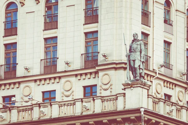 Detailní Pohled Gates Minsku Sovětské Dědictví Slavný Orientační Bod Stanice — Stock fotografie