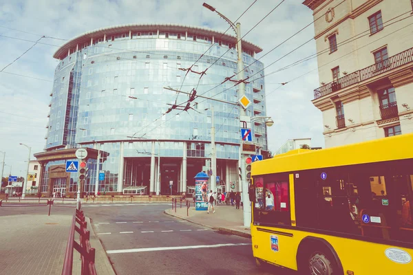 Minsk Belarus September 2018 View Center Minsk Station Square Minsk — Stock Photo, Image