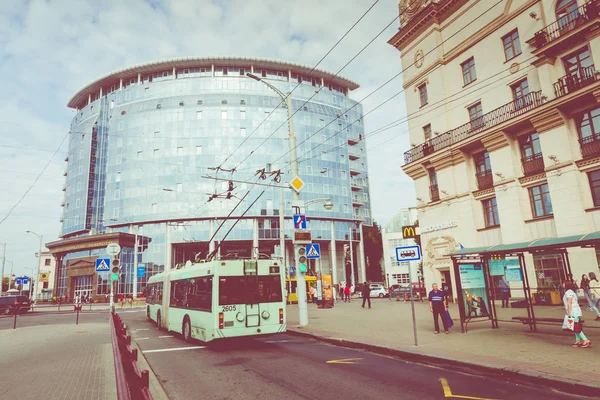 Minsk Belarus September 2018 View Center Minsk Station Square Minsk — Stock Photo, Image