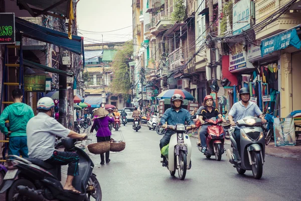 Hai Phong Wietnam Listopada 2018 Ludzie Rano Zajęty Ulicy Mieście — Zdjęcie stockowe