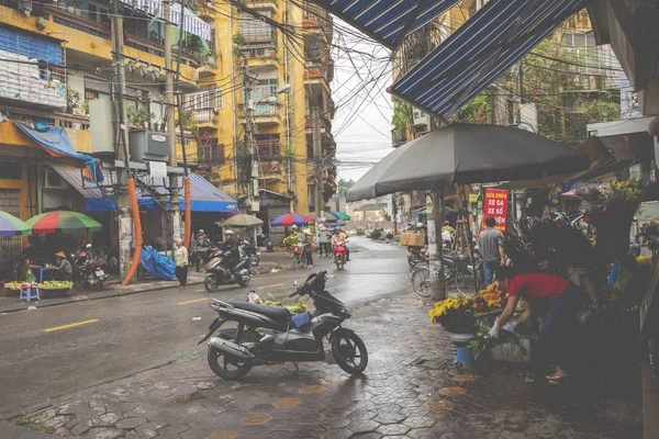 Hai Phong Vietnam November 2018 Emberek Elfoglalt Reggel Street Hai — Stock Fotó