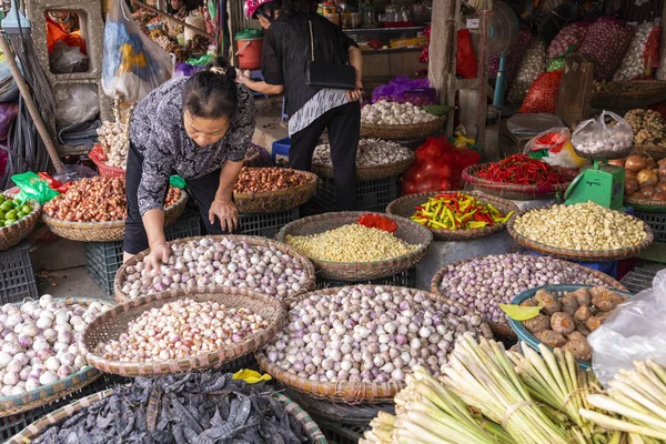 Фруктовый Овощной Рынок Hanoi Old Quater Vietnam Asia — стоковое фото