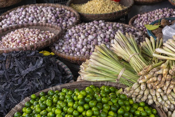 Gyümölcs Zöldség Piacának Hanoi Régi Quater Vietnám Ázsia — Stock Fotó