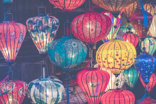 Colorful Lanterns Spread Light Old Street Hoi Ancient Town Unesco — Stock Photo, Image