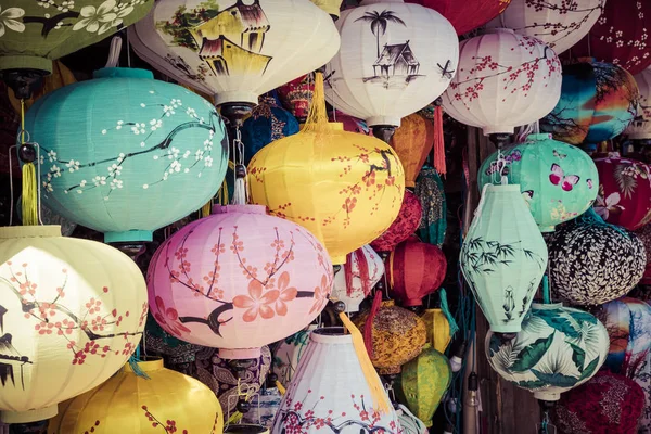 Colorful Lanterns Spread Light Old Street Hoi Ancient Town Unesco — Stock Photo, Image