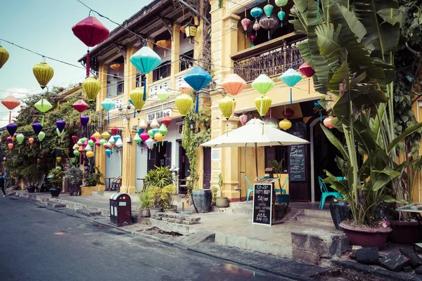 Hoi Vietnam November 2018 Hoian Oude Herenhuizen Kleurrijke Gebouwen Met — Stockfoto