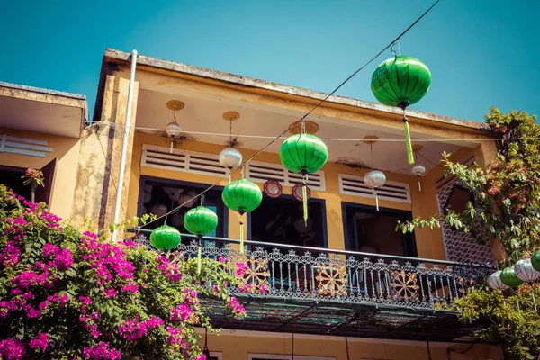 Hoi Vietnam Noviembre 2018 Casas Antiguas Hoian Edificios Coloridos Con — Foto de Stock