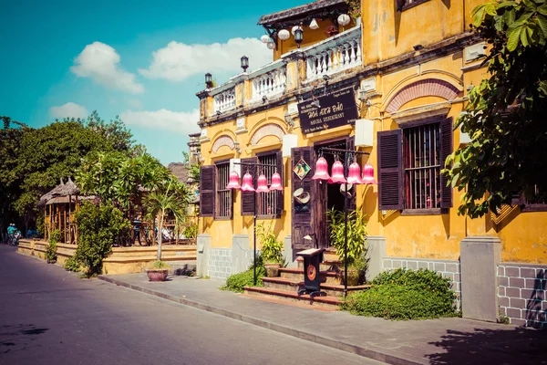 Hoi Vietnam Noviembre 2018 Casas Antiguas Hoian Edificios Coloridos Con —  Fotos de Stock