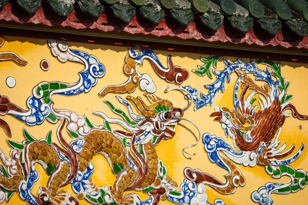 Decoraciones Dragón Palacio Real Imperial Dinastía Nguyen Hue Vietnam Patrimonio — Foto de Stock