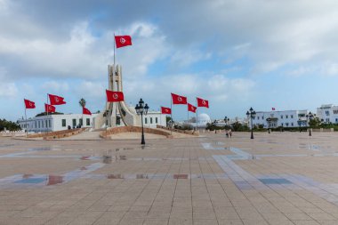 Tunus genel Meydanı, ulusal anıt ve Belediye Binası, Tunus.