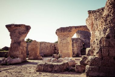 Ruins of the ancient Carthage city, Tunis, Tunisia, North Africa.  clipart
