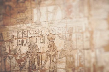 Tapınak, Medinet Habu Luksor, Mısır. Seçici odak.