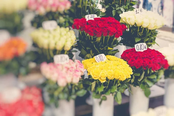 Blomstermarknaden Turistiska Street Selektivt Fokus — Stockfoto