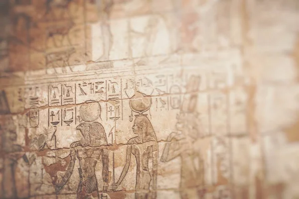 Ναός Του Medinet Habu Στο Λούξορ Της Αιγύπτου Επιλεκτική Εστίαση — Φωτογραφία Αρχείου