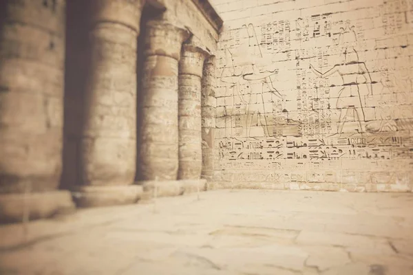 Templom Medinet Habu Luxor Egyiptom Szelektív Összpontosít — Stock Fotó